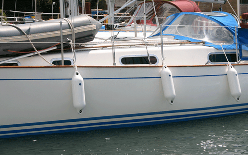SINGLE BRAND NEW UK MADE ANCHOR MARINE BOAT FENDERS SIZE 1 (8 x 27cm) Blue - Picture 2 of 3
