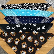 LOT of 5 COTTON/Poly Biker HIS and HER Neckerchief KERCHIEF BANDANA 21" Vintage