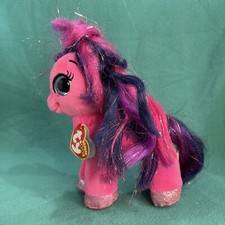 TY Beanie Boos RUBY the 6" Pink Purple Pony Plush Stuffed Animal Sparkle Hair