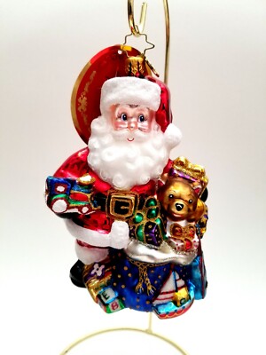 Christopher Radko - Treasure For Tots #1018500 Santa Holding Bag Of Presents 