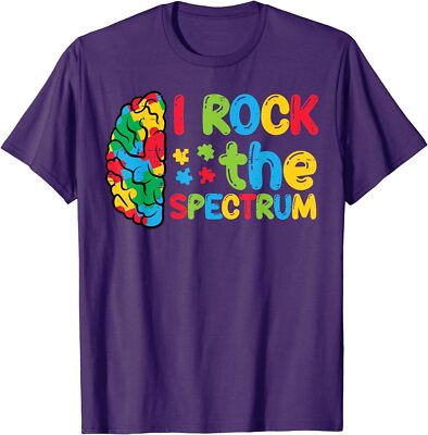 Autism Brain I Rock The Spectrum Awareness Theme Unisex T-Shirt