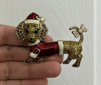 William Sturt Handmade Long Haired Dachshund Brooch - Fine Lead-Free Pewter, Handcast Collectible