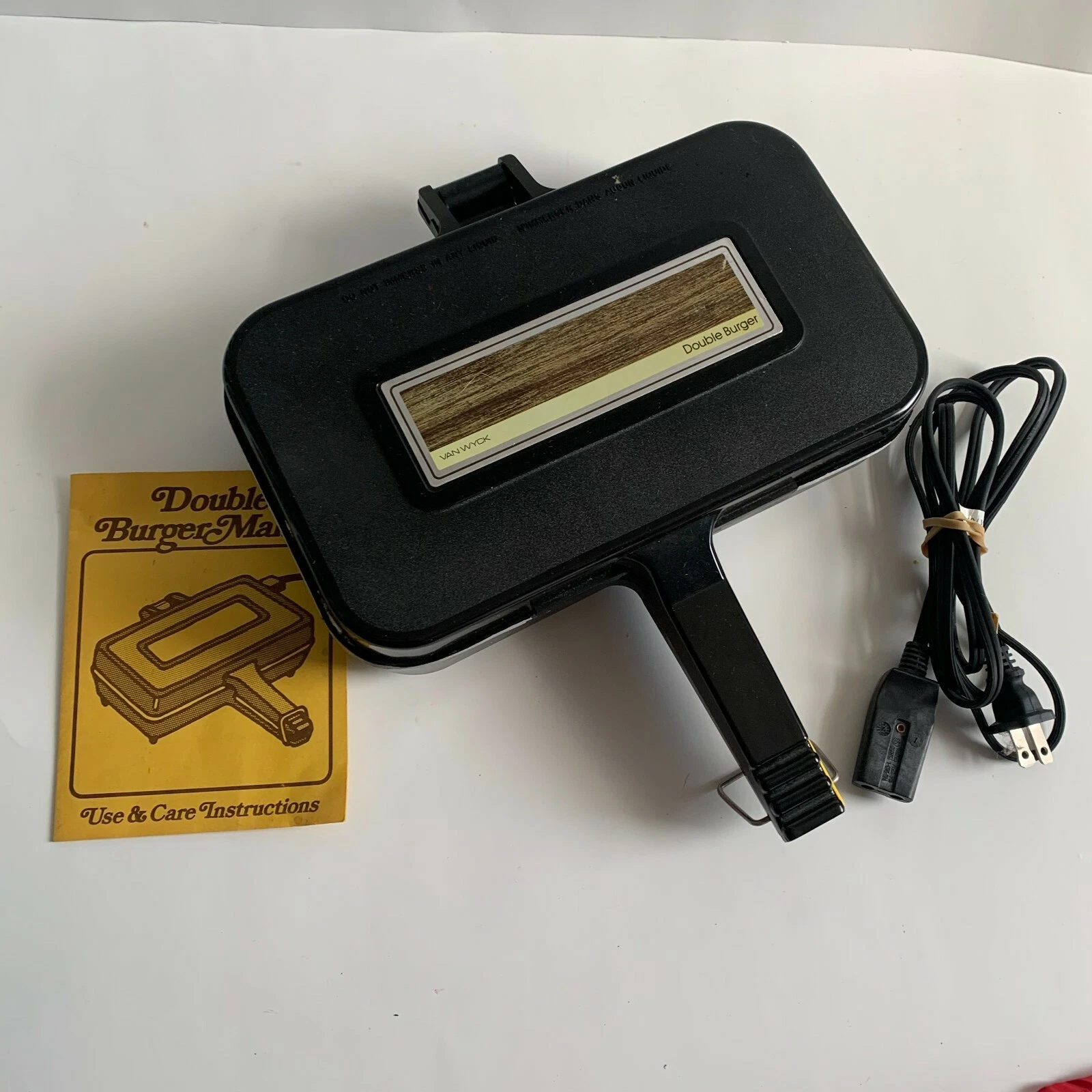 Vintage Van Wyck Double Burger Maker Sandwich Press Grill Griddle Hamburger EUC!