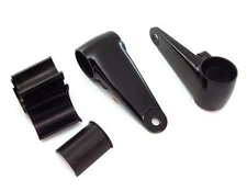 Emgo Satin Black Aluminum Motorcycle Headlight Brackets - 35mm - 41mm Forks