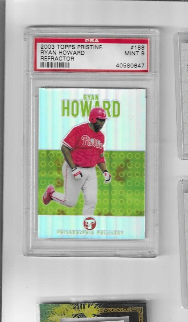 2003 Topps Pristine RYAN HOWARD RC Refractor #188 #'d /1599 PHILLIES PSA 9