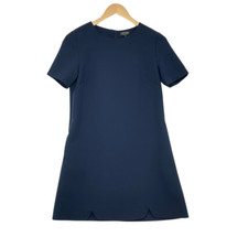 Zalora Women Dark Blue Short Sleeve Zipper Shift Dress Small Party Cocktail