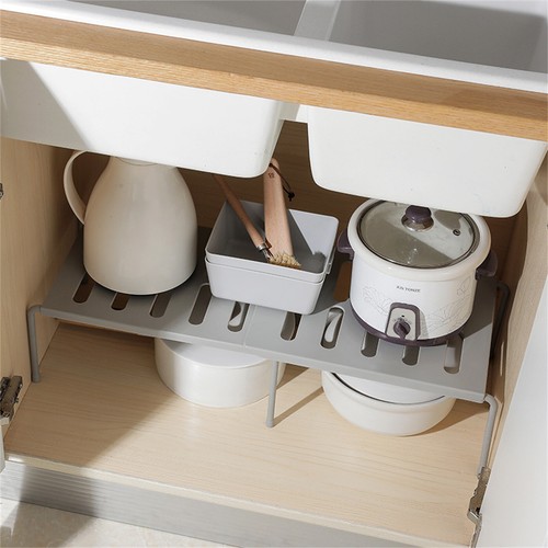 1/2xAdjustable Cupboard Storage Shelf Organiser Holder Pantry Stand Rack Kitchen - Picture 10 of 14