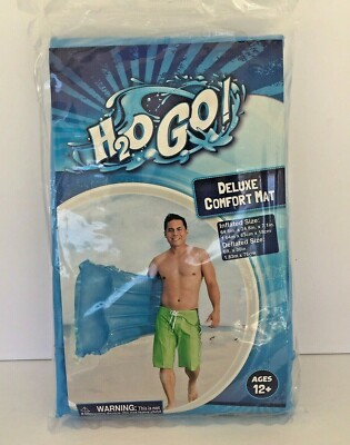 H2O GO! Deluxe Comfort Inflatable Pool Mat BLUE Float Pool Beach