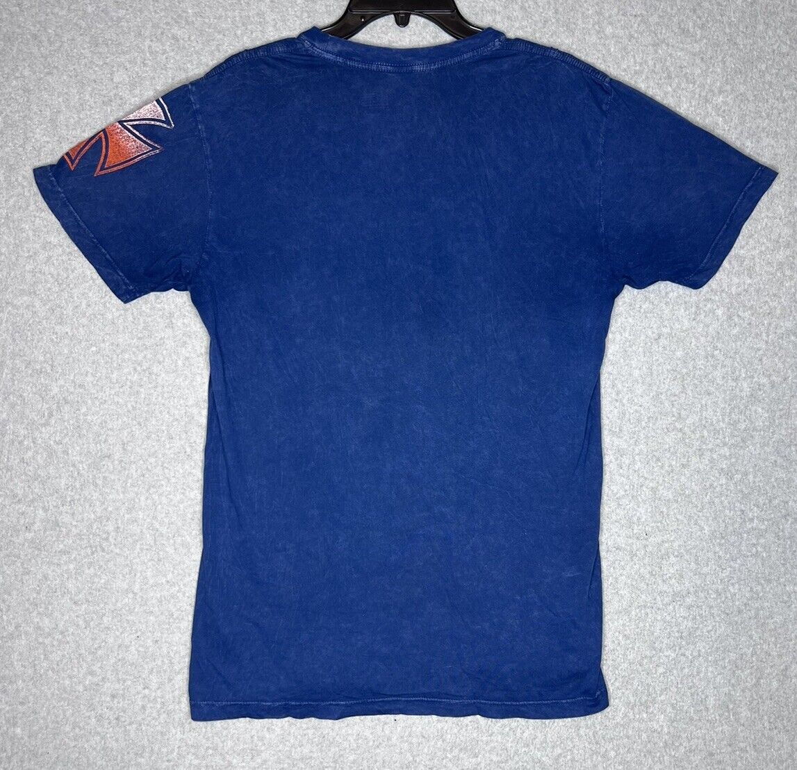 Affliction Shirt Mens Large Blue Distressed S/S L… - image 2
