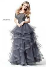 Sherri Hill Gun Metal Gray Dress