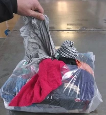 Compressed Bag of Colored Cotton Sweatshirt Rags - 10 LB - Bag