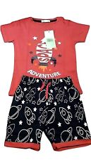 Boy kids T-shirt Printed Tops  Shorts Outfits- Set Short Sleeve 2 Pcs