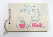 VINTAGE BABY PHOTO ALBUM 1957 SNAPSHOTS 50 PHOTOS VERY CUTE