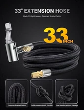 33'' Air Release Extension Hose, 7-Pack Tire Inflator Replacement Hose w/Presta 