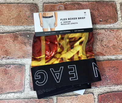 New Mens American Eagle Flex Boxer Brief sz Medium 32-34 Fries and Ketchup