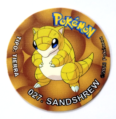 TAZO POKEMON EC1 #027 SANDSHREW 2023 Kanto PERU South America Pogs