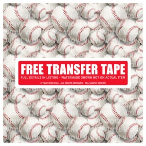 HTV-Heat-Transfer-Vinyl-Craft-Sheet-Sports-Balls-Baseball-Print-Pattern