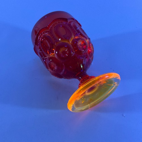 L.E. Smith Amberina Moon and Star Cordial Glass - UV Reactive (Cadmium) Vintage - Picture 4 of 5