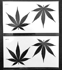 4 Marijuana Leaf Temporary Tattoos Cannabis Leaves Fake Weed THC Tat
