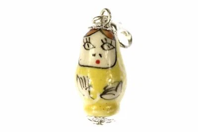 Matroschka Babuschka Russland Charm Anhänger Miniblings russische Puppe gelb - Bild 1 von 4