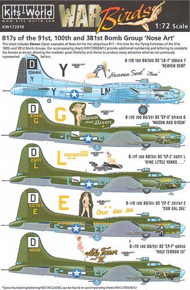 ケンタイ  1/72 B-17G Flying Fortress 製作中 Kits-World KW172010 1:72 Boeing B-17F/G Flying Fortress 91st