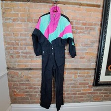 Vintage 1990s White Stag Black Pink Teal Ski ...