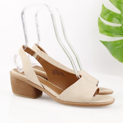 Sofft Eurosoft Womens Cadwell Sandal Size 11 M Tan D'Orsay Slingback Block Heel