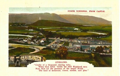 STIRLING Forth Windings City View Scotland Vintage Colour Embossed PC 1913