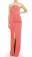 Black Halo Jonas Asymmetrical Draped Gown Orange Size 4US NEW NWT