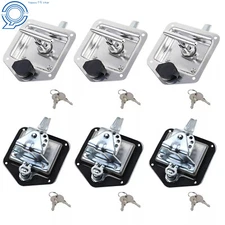 6Pcs Trailer Door Latch T-Handle Lock Stainless Steel Keys for Camper RV Truck