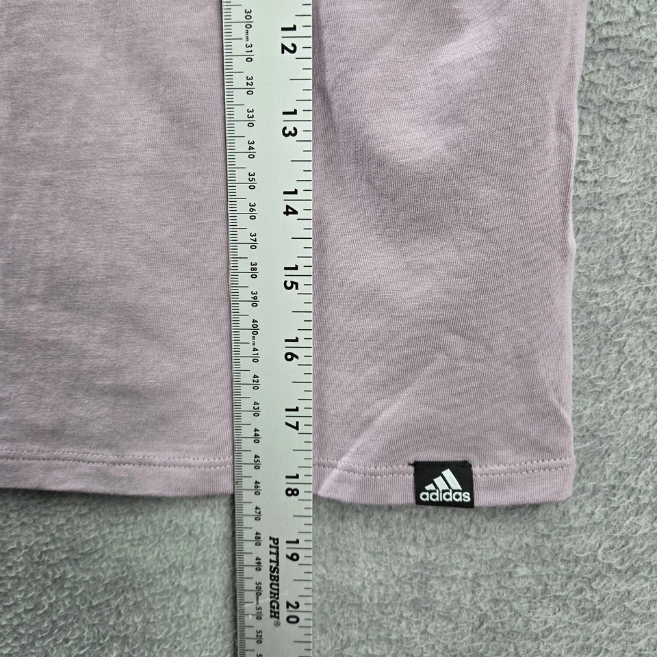 Adidas Girls Shirt S Purple Short Sleeve Loose Fit Logo Cotton Crew Neck Tee NWT - Image 4 of 4
