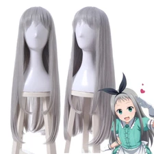 Blend S Hideri Kanzaki Long Straight Bangs Gray Cosplay Wig Womens Fashion Wigs