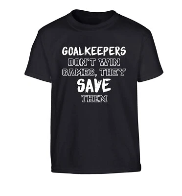 FLOX CREATIVE goalkeepers don't win games, child's t-shirt sport football score net save 5426