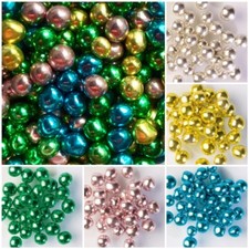METALLIC SHINY 6mm PEARLS / BALLS Edible Sugar Cupcake Sprinkles Decoration