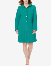 Dreams  Co. Plus Size Light Jade Long Sleeves Short Fleece Robe Size 3X 230/32 