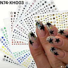 Star Nail Stickers, Nail Star Stickers For Nail Art, 3D Nail Art Star Decals, Sm