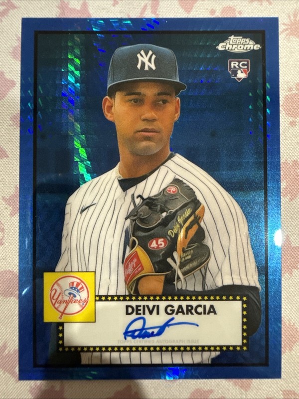 2021 Topps Chrome Platinum Deivi Garcia /99 SP Blue Prism Refractor Rookie Auto