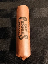 ESTATE FIND Roll Of 50 Wheat Cent Pennies  Unsearched COIN HUNTING MYSTERY$$$$$$