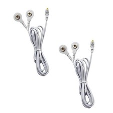 Durable TENS Lead Wires 2.35mm Shielded Plug 2 Packs , White