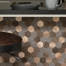 d-c-fix Metal & Stone Hexagons 29cm X 28.8cm Self-adhesive Composite Wall Tiles