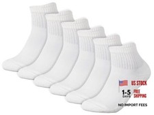 Ankle Socks for Women - Soft Cotton Quarter Socks with 9-11 6 Pairs - White