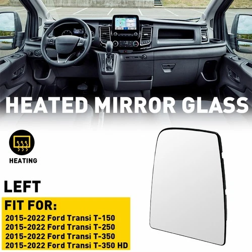 For 2015-2022 Glass Ford Upper Heated TRANSIT Mirror Driver Left Side FO1324148