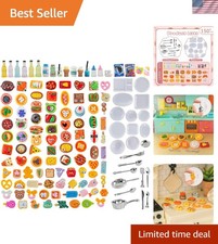150-Piece Miniature Food  Drink Set for Dollhouses - Creative Play Accessories