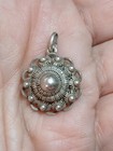 Antique Sterling Silver Double Zeeland Knot Pendant Filigree Dutch Button  — photo 4