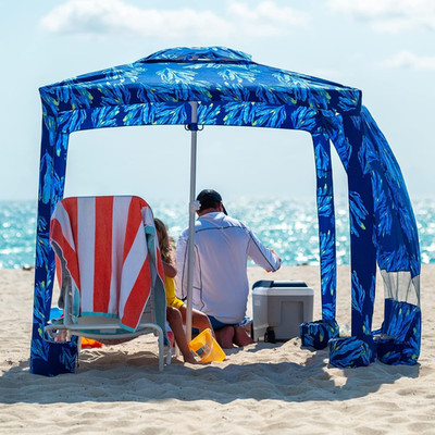 Beach Cabana, 6.5'×6.5' Beach Canopy, Easy Set up and Take Down, Cabana Tent wit