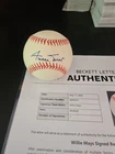 Willie Mays Autographed Baseball with Beckett Hologram & Letter Of Aunthenticity