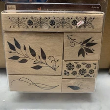 Heidi Grace Designs Floral Flourish Wood Mounted Stamp Set 6 Pieces New