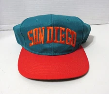 Vtg YoungAn San Diego Snapback Green Orange Korea 90s Y2K