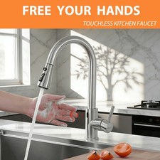 Touchless Kitchen Faucet with Pull-Down Sprayer - Includes Deck Plate, 24" Hose