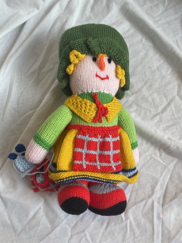 Hand Knitted Soft Toy Dolly - Homemade - Cute n Cuddly